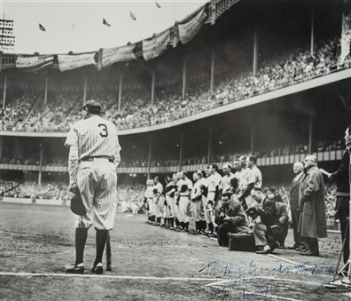 INCREDIBLE 1948 "The Babe Bows Out" PSA/DNA Type 1 Original Photograph Signed By Nat Fein (Estate LOA & PSA/DNA)